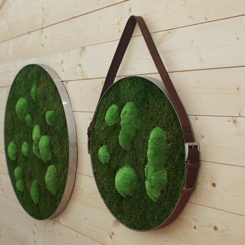 Diy Moss Circle With Leather Strap, Round Mirror With Leather Strap The Range